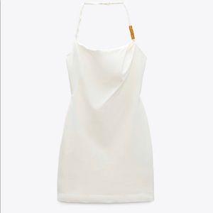 Zara Linen Stretch Halted Dress